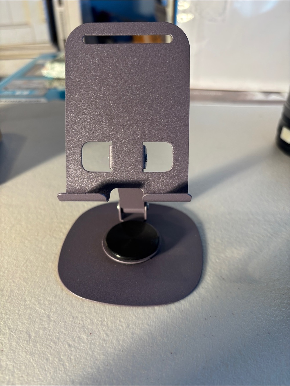 NIB Adjustable Swivel Desktop Phone Stand Metal Tablet Holder 360°- Dusty Purple